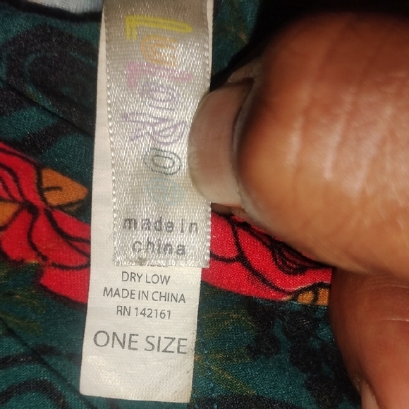 LulaRoe Women's Teal Floral Print Leggings. - Picture 6 of 6